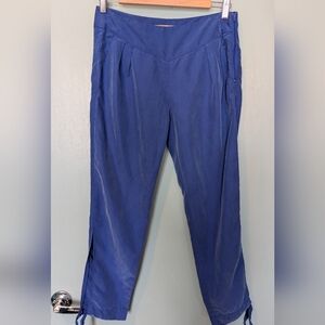 Guess Los Angeles Blue Tapered Ankle Tie Pants Side Zip 6